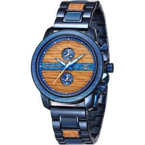 Shifenmei Mannen Horloge Sport Houten Quartz Automatische Blauw Horloges Hout Bandjes Top Luxe Mannelijke Horloges Relojes Hombre