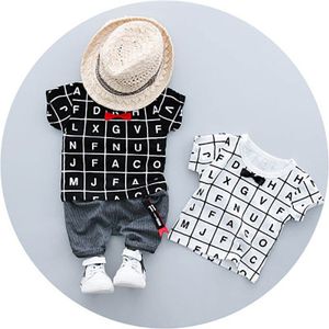 Brief Afdrukken Pak Kinderen Kleding Voor Baby Jongens Kleding Past Zomer Peuter Meisjes Mode Kleding Set Kids Jongen Sets