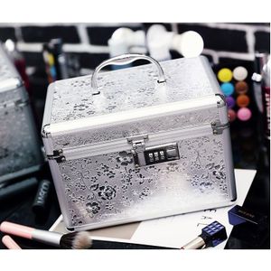 Aluminiumlegering Professionele Toolbox Koffer Cosmetische Case, Sieraden Make Opbergdoos Bruiloft Reizen Bagage Tas