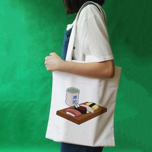 Harajuku Canvas Draagtas Winkelen Reizen Vrouwen Schouder Shopper Tassen Japanse Stijl Kawaii Sushi Dames Handtassen