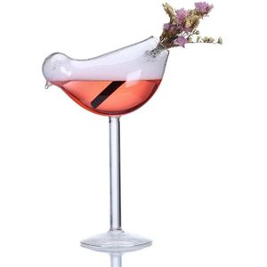 Birdie-Vormige Goblet Cup Cocktail Champagne Glas Persoonlijkheid Glas Molecuul Gerookte Glazen Beker