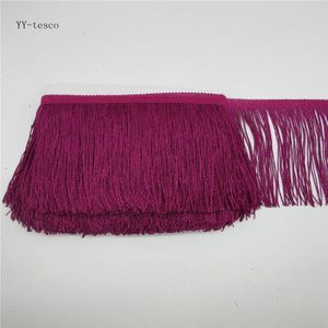 YY-tesco 1 Yards 15 cm Breed Wijn rood Kant Fringe Trim Tassel Fringe Trimmen Voor Latin Jurk Stage kleding Accessorie Lace Lint