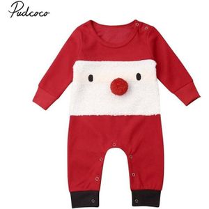 Baby Lente Herfst Kleding Kerst Baby Baby Jongen Meisje Fuzzy Kerstman Romper Jumpsuit Overall Longsleeve Kleding Set