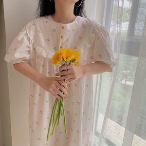Nachthemden Vrouwen Zoete Zachte Gedrukt Homewear Vrouwelijke Zomer Jurken Eenvoudige Casual Leuke Nachtkleding Koreaanse Stijl Ademend Lounge