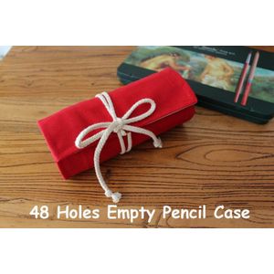 Rode Roll Etui Grote 36/48/72 Gaten Terug Naar School Pencilcase Voor Meisjes Jongens Cartridge Grote Canvas Pen tas Briefpapier Kit