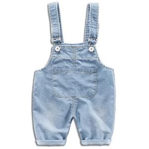 Baby Meisje Kleding Leuke Zoete Blauwe Jumpsuits Mode Eenvoudige Effen Kleur Jongens Gewassen Jeans Zomer Casual Denim Romper Strap Shorts