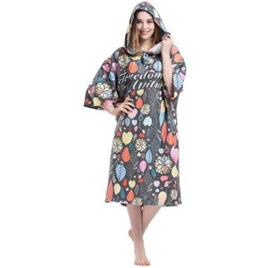 Print Veranderende Gewaad/Gestreepte Badhanddoek Outdoor Volwassen Hooded Strandlaken/Poncho Vrouwen Patchwork Badjas Quick- droge Handdoek