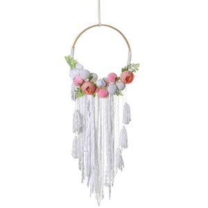 Nordic Dream Catcher White Wedding Pom Pom Bloem Decoratie Kamer Decoratie Thuis Party Decoratie Cadeau Voor Meisje Vrouwen