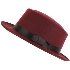 [YARBUU] unisex bont fedora hoed mannen vrouwen winter hoeden Effen kleur en zwart wol cap Nobele hoed