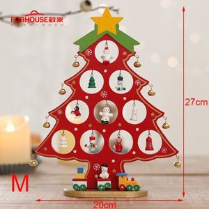 Kerstboom DIY Houten Kerstpakketten Mini Festival Party Nieuwjaar Deur Muur Opknoping Home Decoratie Ornamenten