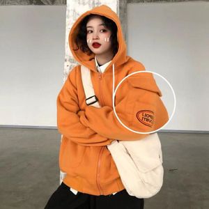 Vrouwen Hoodies Trendy Paar Koreaanse Warm Losse Bf Plus Fluwelen Dikker Womens Ulzzang Alle-Match Mooie Streetwear Ins hooded
