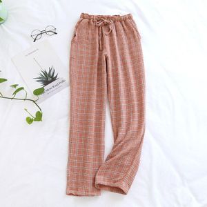 Lounge Wear Plaid Katoen Slapen Tousers Voor Vrouwen Mode Dames Grote Size Thuis Pijama Broek Losse Pyjamabroek