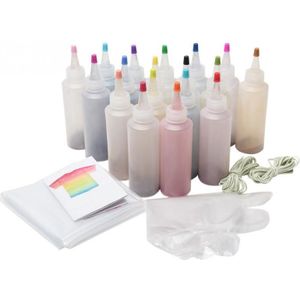 Goede Een Stap Permanente Verf Maken Stof Textiel Decorating Kleurrijke Kleding Tie Dye Kit Pigment Set Tekengereedschappen