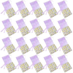 20Pcs Gaas Lavendel Tassen Geur Pouch Lege Zakjes Tas Voor Garderobe Auto (Oude Donker Paars En Oude Licht paars, 10 Van Elk)