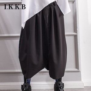 Mannen Broek Zomer Broek Broek Mannen Broek Laag Kruis Wijde Pijpen Broek Hip Hop Zwart Yamamoto Stijl