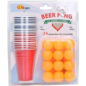 24 Cups 24 Ballen Bier Pong Kit, Event Supplies,Tennis Ballen, Loterij Wasbare Feestartikelen, voor Volwassen Tafel Top Board Games