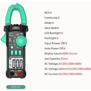 True Rms Stroomtang Ammeter Professionele Auto Reparatie Digitale Multimeter Dc Ac Stroom Volt Weerstand Condensator Tester