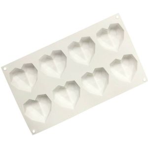 3D Diy Diamond Heart Shaped Silicone Mold Voor Bakken Spons Cake Chocolade Fondant Zeep Kaars Bar Ijs Gebak Mallen Cupcake tool