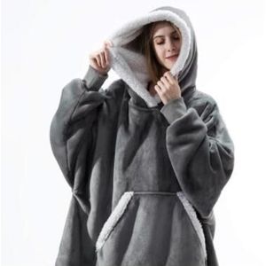 Sherpa Oversized Hoodies Vrouwen Wearable Deken Hoodie Fleece Tv Deken Sweatshirt Met Zakken En Mouwen Voor Mannen En Vrouwen