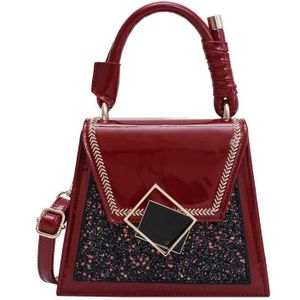 Mini Tassen Lakleder Splice Pailletten Crossbody Tassen Voor Vrouwen Luxe Schoudertas Messenger Bag Vrouwelijke Handtas