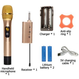 Karaoke Ktv Toespraak Luidspreker Oplaadbare Batterij Microfoon Uhf Draadloze Handheld Microfoon Met Ontvanger
