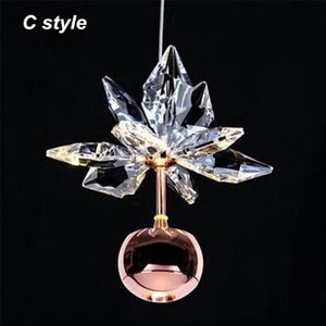 JW Nordic Moderne Glans Crystal Apple Led Hanglamp Creatieve Art Enkele Hoofd Restaurant Bar Hanglamp Haing Lamp voor thuis