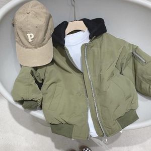 Jongen Jassen Groen Kids Jassen Hooded Mode Kinderen Bovenkleding Lente Herfst 2022-025