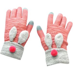 Kinderen Konijnenoren Gebreide Handschoenen Leuke Acryl Mode Wanten Multicolor Warme Dikke Winter Handschoenen Meisjes Варежки Детские