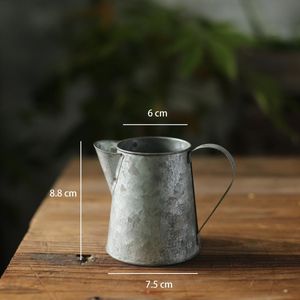 Metalen Ijzer Cup Smeedijzeren Vaas Pot Kleine Melk Pot Retro Industriële Stijl Rustieke Stilleven Voedsel Fotografie Props