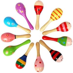 10 Stuks Houten Hout Maraca Rammelaars Shaker Percussie Kids Musical Speelgoed Gunst, Maracas 10, 36 Maanden Up