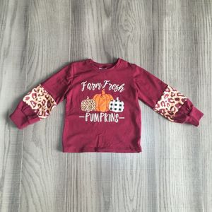 Baby Meisjes Herfst/Winter Raglans Meisjes Halloween Top Meisje Pompoen Luipaard Peint Raglans