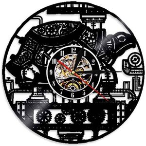 Steampunk Vinyl Record Wandklok Modern 3D Stickers Punk Stoom Gear Vintage Vinyl Klokken Muur Horloge Home Decoratie