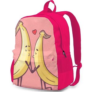 Mannen Womencute Valentijnsdag Cartoon Banaan Rugzak Studenten Hoge Midden Schooltassen Voor Laptop Reizen Rugzakken
