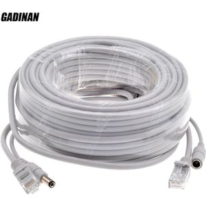 GADINAN 5 M/10 M/15 M/20 M/30 M Optionele Grijs CAT5/CAT-5e Ethernet Kabel RJ45 + Dc CCTV Lan-kabel Voor Systeem IP Camera