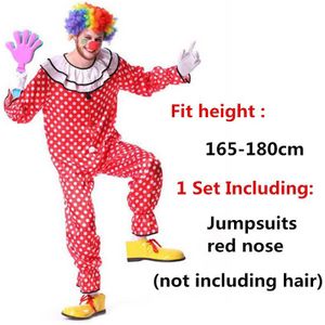 Grappige Mannen Circus Clown Kostuums Cosplay Kleding Prestaties Slijtage Maskerade Carnaval Party Halloween Kostuum Verjaardag