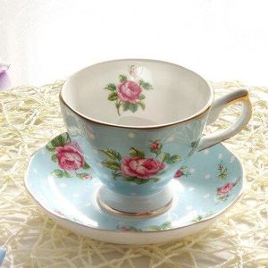 Koffiekoppen Europese Bone China Engels Stijl Afternoon Tea Set Koffie Cup Saucereuropean Stijl Bone China Kopje Koffie