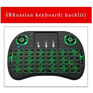 I8 Mini 2.4G Draadloos Toetsenbord Touchpad Kleur Backlit Air Mouse Russisch Spaans Voor Android Tv Box Box Smart Tv pc PS3/PS4 Htpc