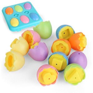 6 Stuks Bijpassende Eieren Set Kleur & Vorm Sorter Recoginition Ei Puzzel Voor Pasen Bingo Game Voor Peuters Baby smart Ei Speelgoed
