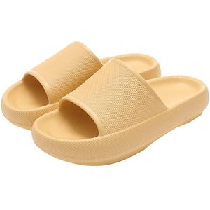 Trend Dikke Zool Thuis Vrouwen Slippers 4.5Cm Hak Dames Platform Platte Schoenen Antislip Eva Woonkamer Indoor slides Vrouwen Slippers