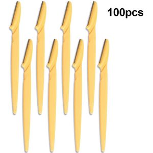 100 Stuks Wenkbrauw Scheermes Dermaplaning Pijnloos Draagbare Facial Scheerapparaat Trimmer Wenkbrauw Trimmer Wenkbrauw Trimmer Makeup Tools