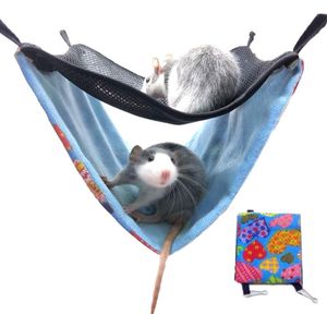 Hamster Hangmat Katoen Nest Double Layer Ademend Mesh Opknoping Bed Nest Voor Chinchilla Fretten Kleine Huisdier Kooi Accessoires