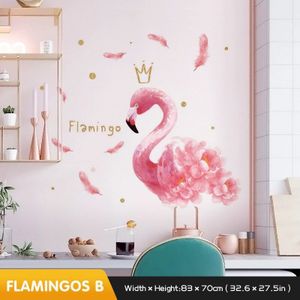 Hand Geschilderd Roze Flamingo Muursticker Veer Crown Meisje Kamer Decoratie Slaapkamer Decor Home Decor Woonkamer Muur Decor