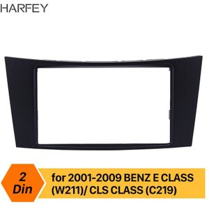 Harfey 2Din inbouwen Auto Radio Panel Fascia Stereo Frame voor Mercedes BENZ E KLASSE W211 CD Trim Dvd-speler Cover kit Mount Kit