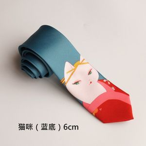 Als een Japanse vitange stijl blue MRS kat Creatieve tie olded stof voor party box verpakking 1 pc 6 cm