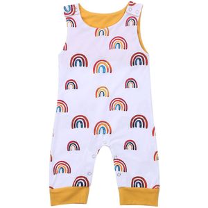 Baby Baby Jongens Mouwloze Jumpsuit Zomer Rainbow/Zon Printing Ronde Kraag Romper Kleding Voor Reizen