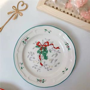 Keramische Plaat - Rode Kant - Kerst - Cartoon Gingerbread Man - Dessertbord