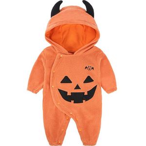 Mudkingdom Baby Jongens Meisjes Rompertjes Herfst Lange Mouw Pompoen Baby Halloween Kostuum Hooded Crawl Jumpsuit Baby Kleding