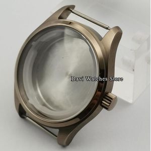 40 Mm Zilver/Brons Coating Horloge Case Deel Geborsteld Fit NH35/NH36 Eta 2824 Beweging