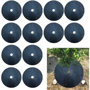 2/12Pcs Mulch Blok Afbreekbaar Ronde Boom Outdoor Garden Ground Cover Barrière Mat Boomgaard Hydraterende Onkruidbestrijding Stof