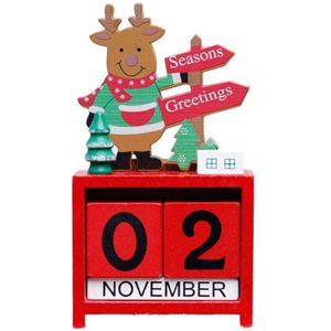 Adorehouse Houten Kerst Advent Kalender Geschilderd Blokken Countdown Kerstman Ornament Creatieve Rekwisieten Home Decor